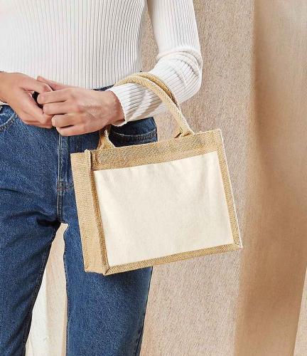 Westford Mill Pocket Jute Gift Bag - NAT - ONE